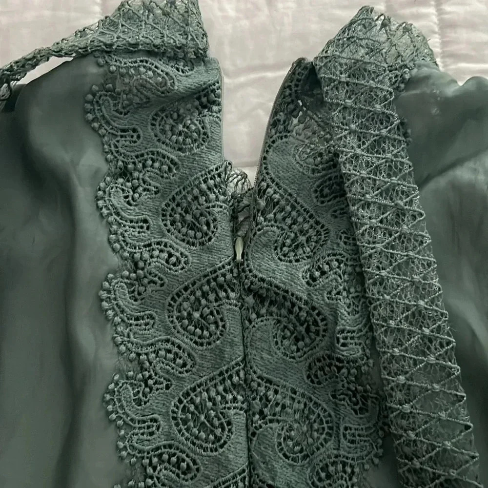 L'Atiste By Amy green Lace Inset Blouse size 1x - Picture 6 of 11